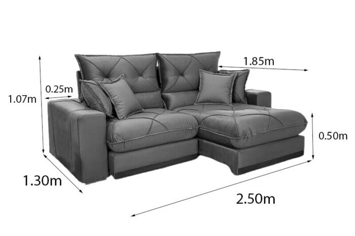 Sofá Retrátil Reclinável Gran Bello 2.50m Veludo Bege 01 - D33 e Molas Ensacadas Pocket - Imagem 8