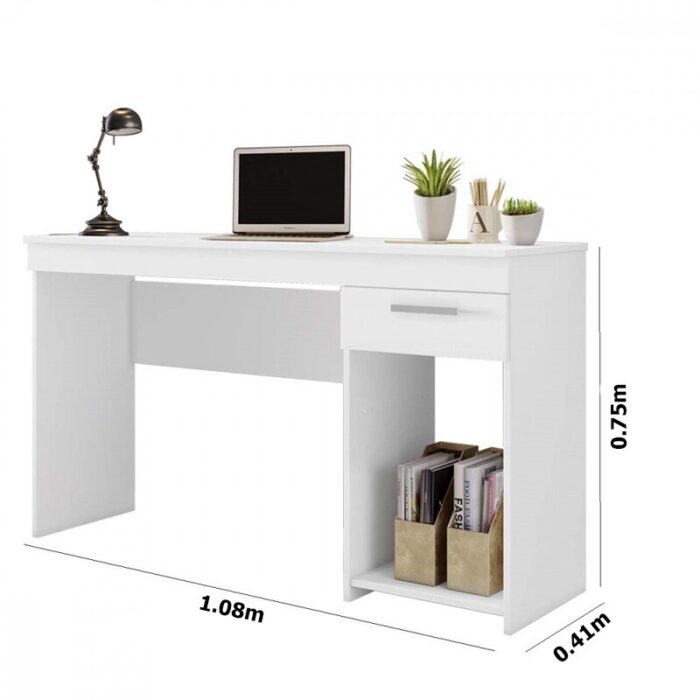 Mesa Office NT 2070 Branco 1 Gaveta Larg. 1.08m - Notável - Imagem 4