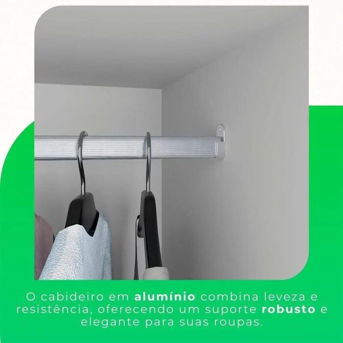 Roupeiro Casal Recife Branco 6 Portas C/Pés Larg. 1.80m - Sallêto - Imagem 8