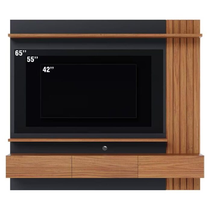 Home Suspenso Juriti Larg. 1.80m para TV até 70 Polegadas Noce Milano/Preto Colibri - Imagem 7