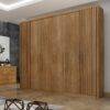 Guarda-Roupa Casal Santoro 6 Portas C/Detalhe Ripado 100% MDF Larg. 2.43m Cumaru - Novo Horizonte