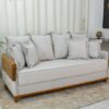 Sofá 3 lugares Vican Linho Bege 5044 Detalhe 05 Larg. 2.00m - Molas Bonnel