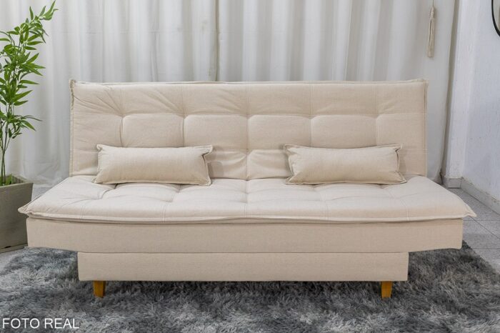 Sofá Cama Premium Linho Bege 2305 Larg. 1.80m - Imagem 2