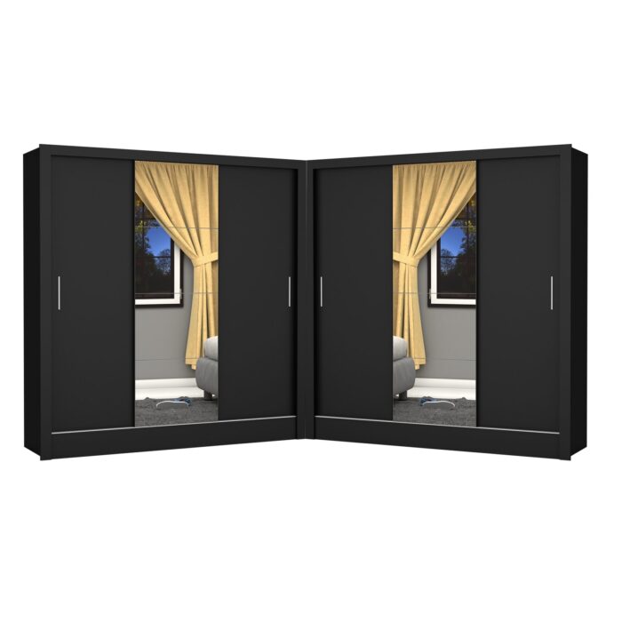 Closet Dubai/Santiago 1,79 m x 1,79 m Preto – CARIOCA MÓVEIS - Imagem 2