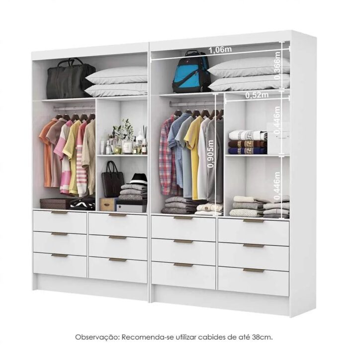 Closet Sevilha 1,08 m x 1,08 m Branco - CARIOCA MÓVEIS - Imagem 5