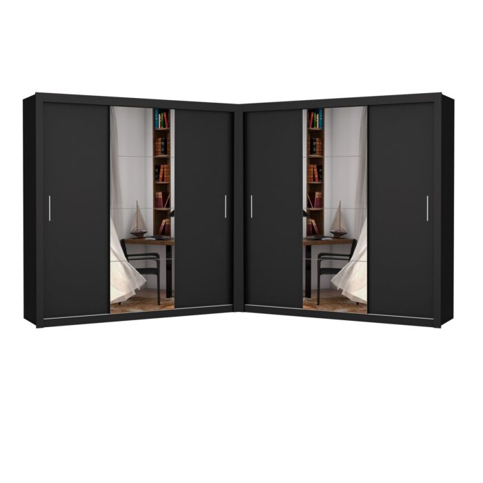 Closet Veneza/Clara/Berlim 1,855 m x 1,855 m Preto – CARIOCA MÓVEIS - Imagem 2