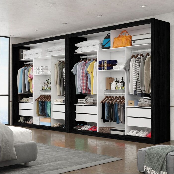 Closet Veneza/Clara/Berlim 1,855 m x 1,855 m Preto – CARIOCA MÓVEIS - Imagem 3
