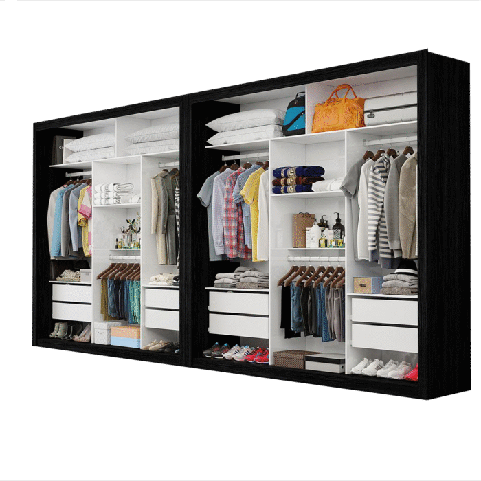 Closet Veneza/Clara/Berlim 1,855 m x 1,855 m Preto – CARIOCA MÓVEIS - Imagem 4