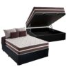 Colchão Casal Classic Superlastic D26 Marrom + Base Baú Biostar Preto - ANJOS + BIOSTAR