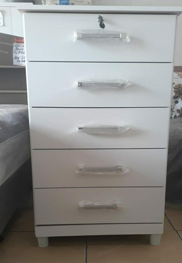 Cômoda 5 Gavetas JL 013 Branco – JL MÓVEIS - Imagem 3