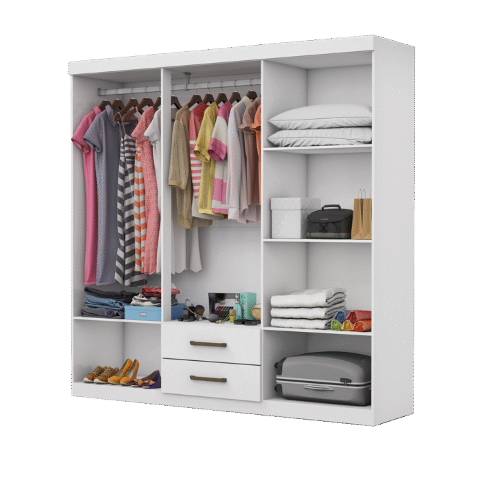 Guarda-Roupa 6 Portas(Sem Espelho/Sem Pés) Áries 1,53 m Branco – CARIOCA MÓVEIS - Imagem 3