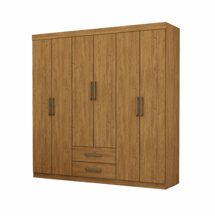 Guarda-Roupa 6 Portas(Sem Espelho/Sem Pés) Áries 1,53 m Cinamono – CARIOCA MÓVEIS - Imagem 2
