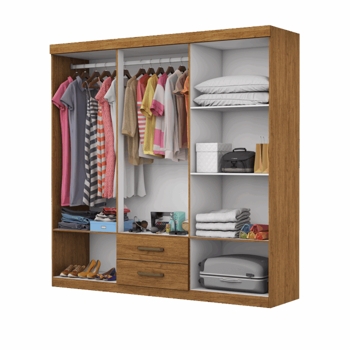 Guarda-Roupa 6 Portas(Sem Espelho/Sem Pés) Áries 1,53 m Cinamono – CARIOCA MÓVEIS - Imagem 3
