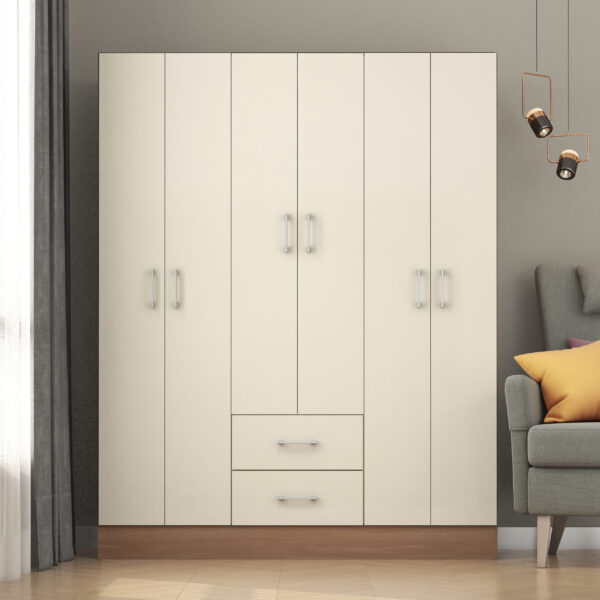 Guarda-Roupa 6 Portas Jamaica 6002 1,34 m Manchester/Champagne - FELLICCI