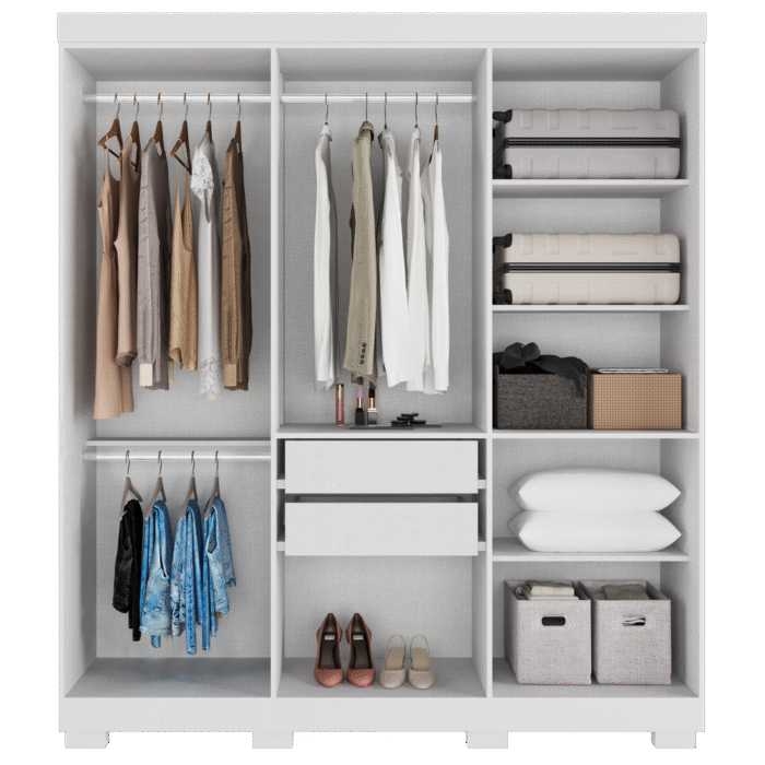 Guarda-Roupa 6 Portas Paolla 1,80 m Branco - ACP MÓVEIS - Imagem 3
