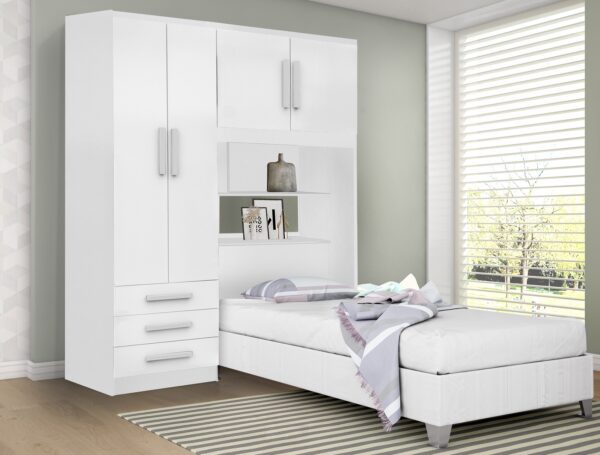 Guarda Roupa Solteiro México 1,56 m Branco - RUD RACK