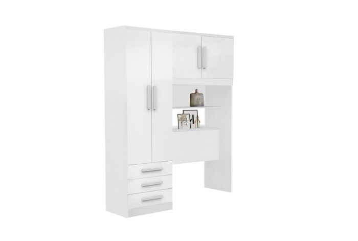 Guarda Roupa Solteiro México 1,56 m Branco - RUD RACK - Imagem 3