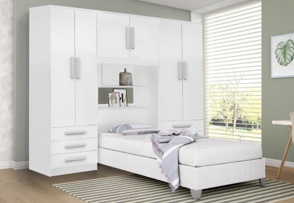Guarda-Roupa Solteiro México + Floripa Branco – RUD RACK