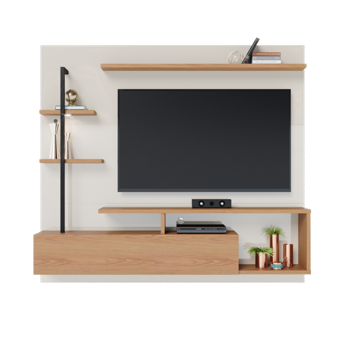 Home Suspenso até 58" Maragogi Off White/Freijó – COLIBRI - Imagem 2