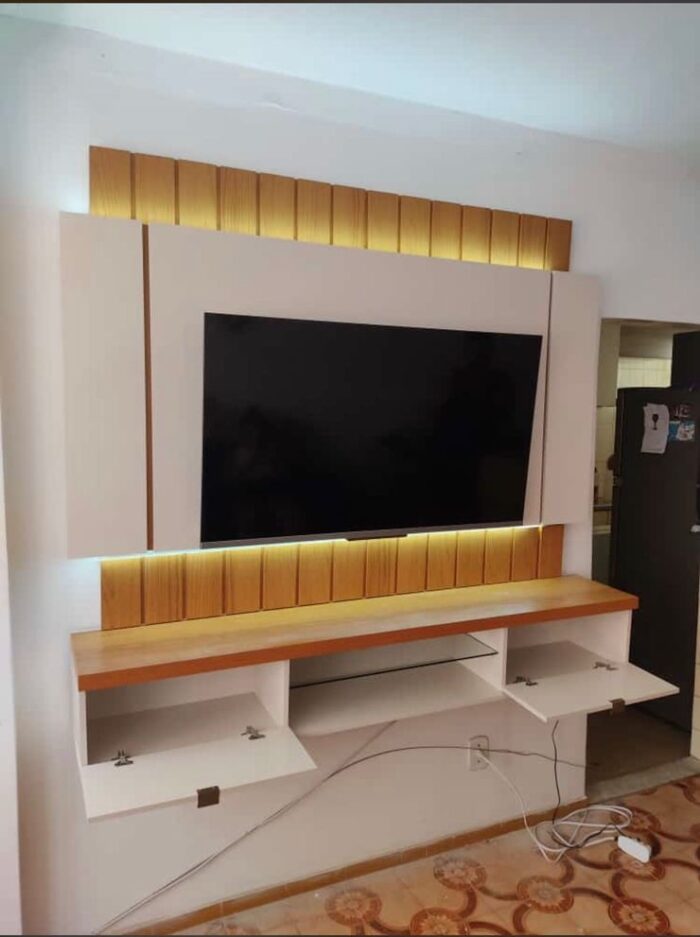Home Suspenso até 55" Illusion 1.8 Off White/Cinamono – HB MÓVEIS - Imagem 5