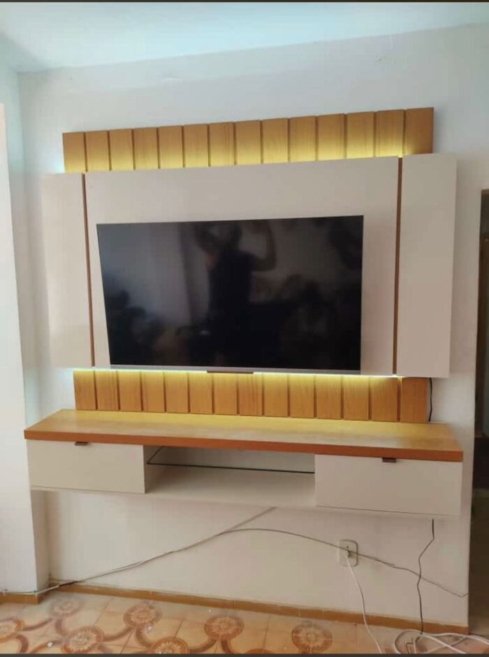 Home Suspenso até 55" Illusion 1.8 Off White/Cinamono – HB MÓVEIS - Imagem 4