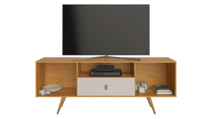 Rack até 70" Sublime Cinamono/Off White - JCM MOVELARIA - Imagem 3