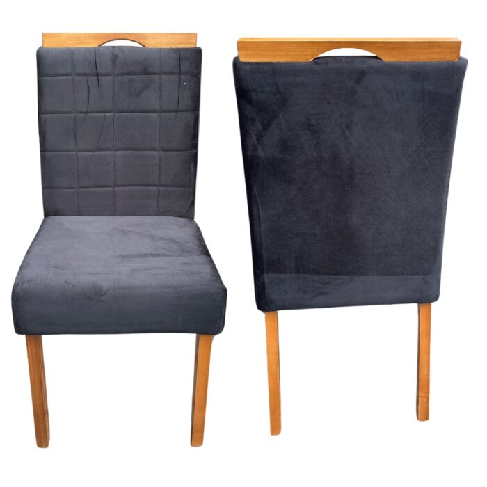Kit 2 Cadeiras Roma Mel/Veludo Preto – WM DECOR - Imagem 5