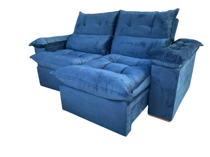 Sofá Retrátil e Reclinável Imperial 2,00 m Veludo Jolie Azul 07 - IMPERIAL DECOR - Imagem 2