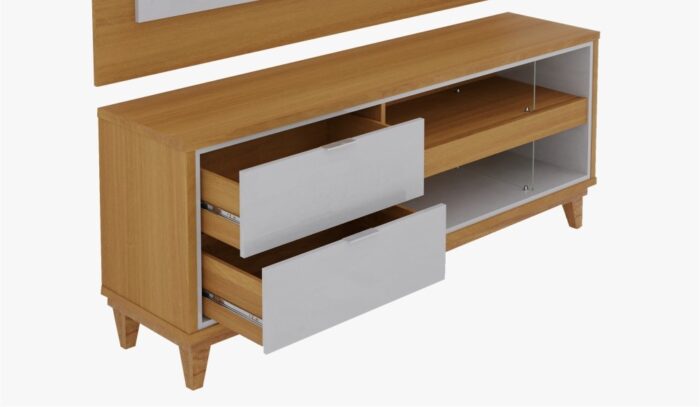 Rack p/ TV até 65″ Leon – Canela/OffWhite – Mirarack - Imagem 4