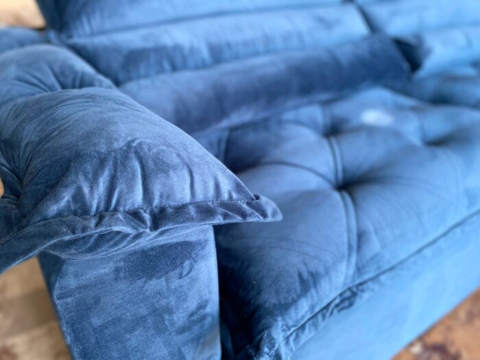 Sofá 4 Lugares Ághata Super Fofo 240cm Retrátil e Reclinável Império Estofados – Veludo Azul - Imagem 4