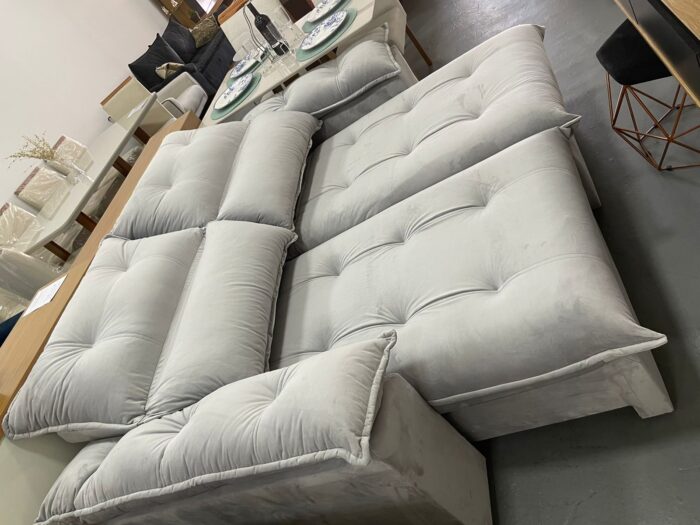Sofá Retrátil e Reclinável Suíça 2,10 m Prata – LEO DECOR - Imagem 4