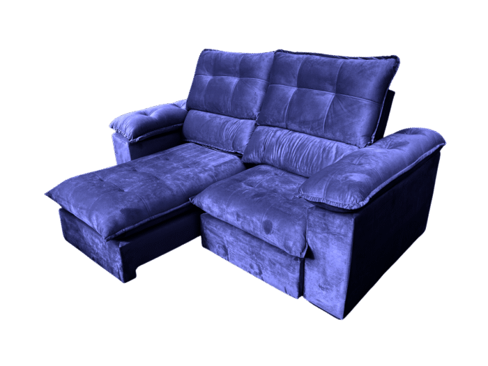 Sofá Retrátil e Reclinável Suíça 2,10 m Azul – LEO DECOR - Imagem 4