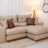 Sofá Retrátil Reclinável Gran Bello 2.50m Linho Bege - D33 e Molas Ensacadas