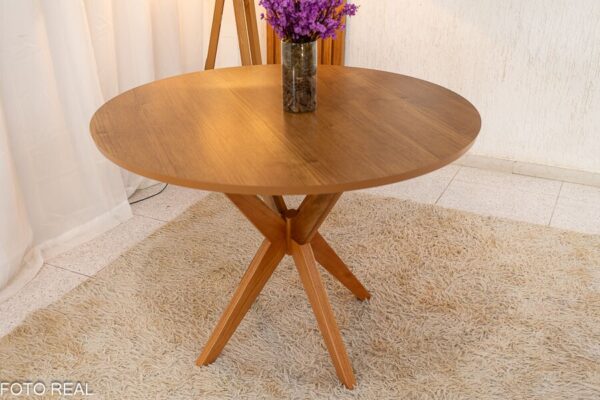 Mesa de Jantar Simpatia Tampo Redondo 108×108 Cinamomo - JCM