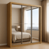 Guarda-Roupa Veneza Premium Larg. 1.88m 3 Portas C/ 3 Espelho 4 Gavetas Cinamomo Carioca