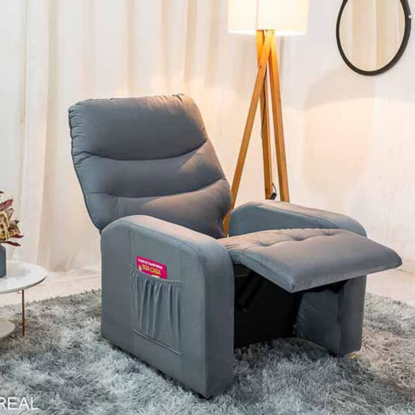 Poltrona Reclinável Punto Veludo Cinza 425