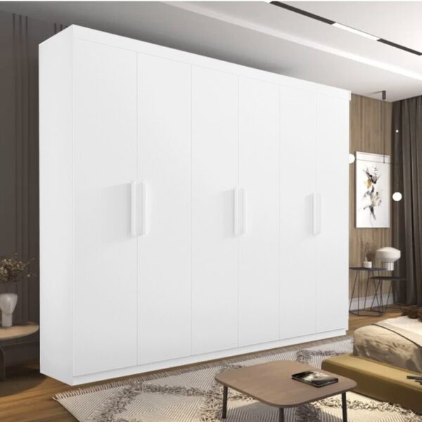 Roupeiro Casal Colibri Branco 6 Portas 6 Gavetas Larg. 2.05m - D Doro