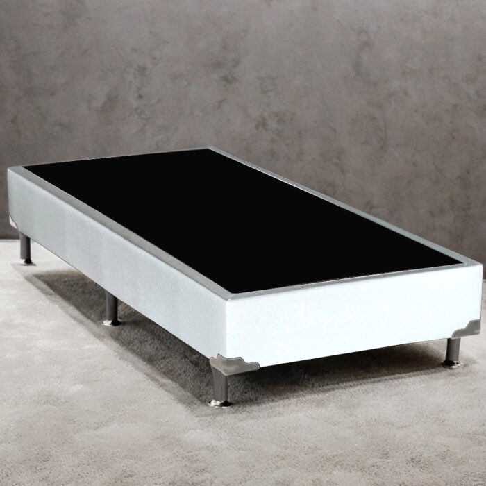 Base Box Solteiro Simples Corino Branco – ALTO NÍVEL CAMAS E COLCHÕES