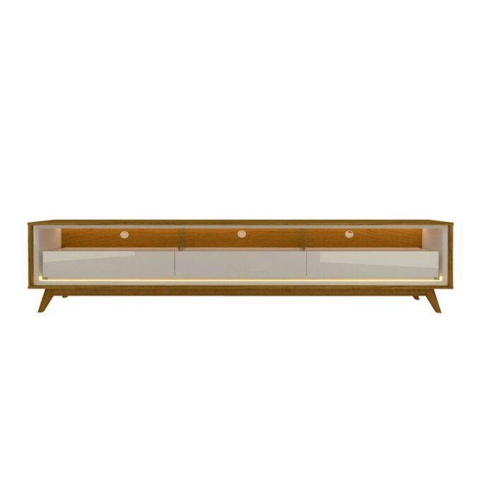 Rack Requinte Naturale/off C/ Led 100% MDF TV até 75 Polegadas Larg. 2.12m - Gelius - Imagem 6