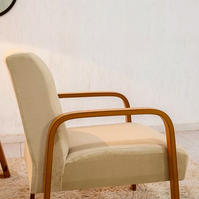 Poltrona Ayla Veludo Bege 6010 - Imagem 5