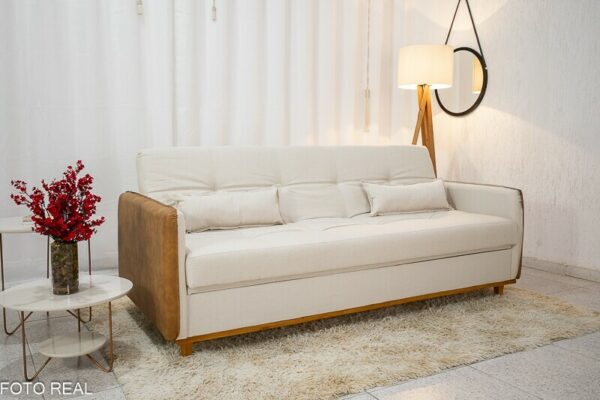 Sofá Cama Ipanema Baú Linho Bege 2274 Larg. 2.05m