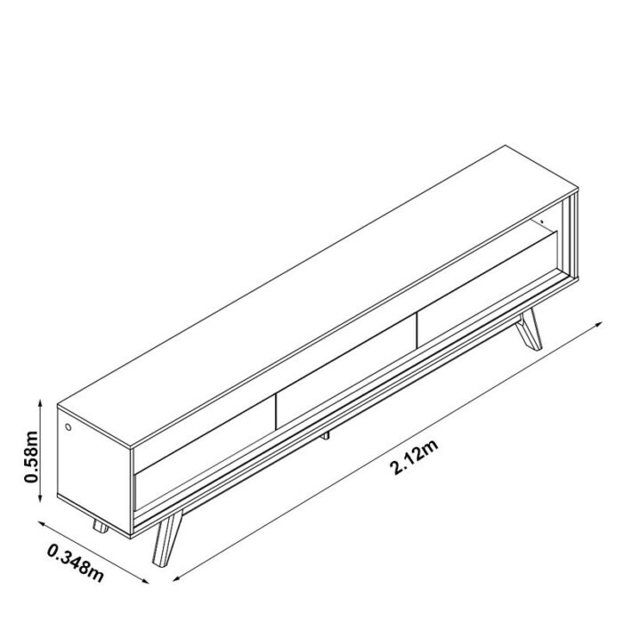 Rack Requinte Naturale/off C/ Led 100% MDF TV até 75 Polegadas Larg. 2.12m - Gelius - Imagem 7