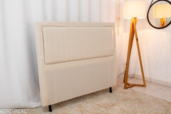 Cabeceira Queen Cintia Veludo Bege Larg. 1.60m