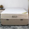 Box Baú Casal Eli Korino Bege Blindado + Colchão Casal Airtech Springpocket 138x188x67 Ortobom