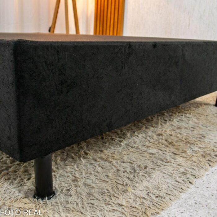 Box Solt. Sued Preto + Colchão Solt. Soffie Lotus 88x188x12x49 D20 - Nosso Sonho - Imagem 5