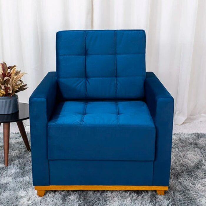 Poltrona Áustria Veludo Azul A16 - Imagem 2
