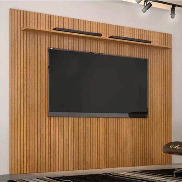 Painel Curitiba Cinamomo Frisado TV até 75 Polegadas Larg. 2.24m - Valdemoveis