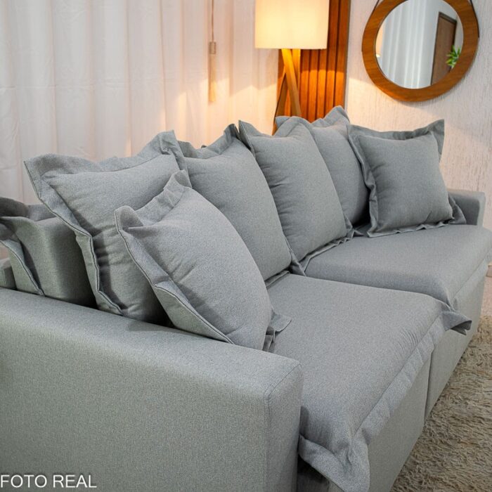 Sofá Retrátil e Cama Torino 2.10m Linho Cinza 507 - Sem Caixa - Imagem 7