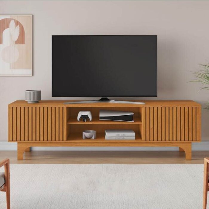 Rack Bancada Triunfo Cinamomo Ripado TV até 70 Polegadas Larg. 2.00m - JCM
