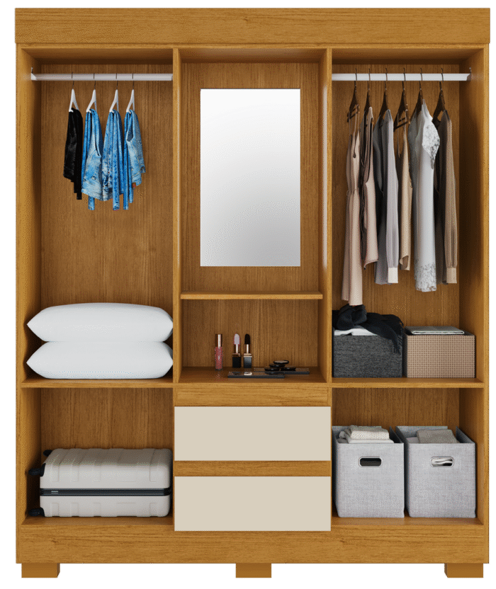 Guarda-Roupa Capelinha Isabely 1,491 m Cinamono/Off White - ACP MÓVEIS - Imagem 3